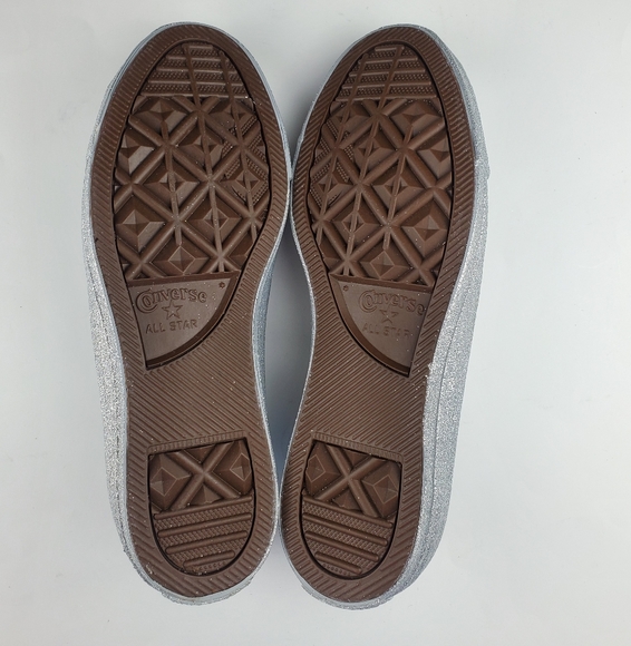 HPx2π NIB Unisex Silver Glitter All Star Converse - Picture 5 of 7